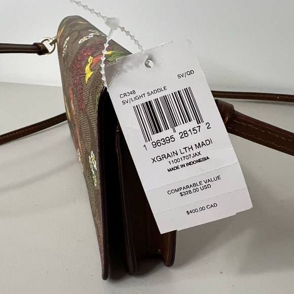 Coach Anna Foldover Clutch Bag With Floral Print Crossbody Bag Signature Canvas - Picture 3 of 8